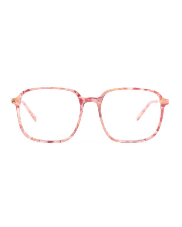 oversized retro square pink tortoiseshell acetate adult optical glasses frames