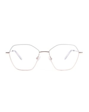 petite geometric metal green adult optical glasses frames