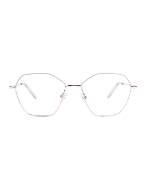 petite geometric metal green adult optical glasses frames