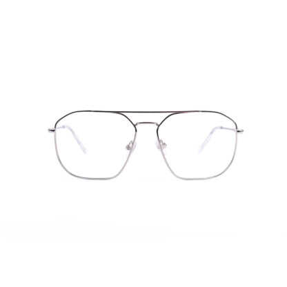 Forever & a Day Mens Metal Aviator Silver Optical Glasses