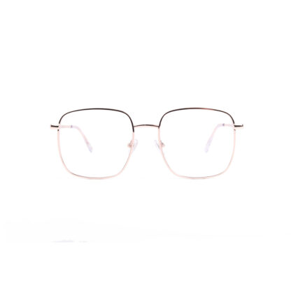 Forever & a Day Womens Oversized Square Gold Optical Glasses