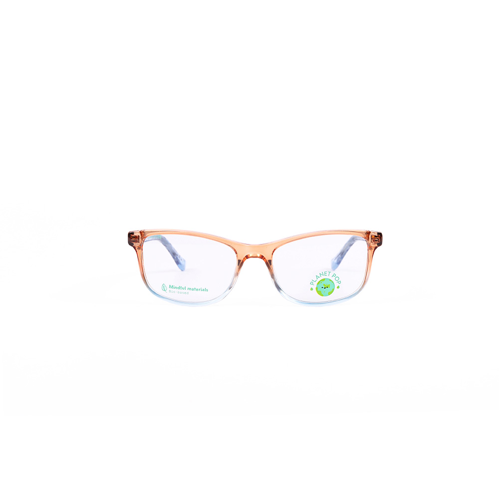 Planet Pop Girls Orange Gradient Square Flower Print Optical Glasses