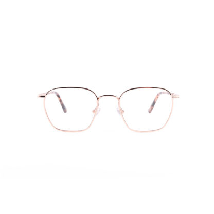 Forever & a Day Womens Small Angular Square Gold Optical Glasses