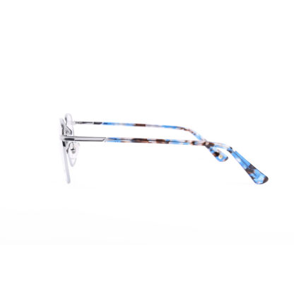 Forever & a Day Womens Small Angular Square Blue Tort Optical Glasses