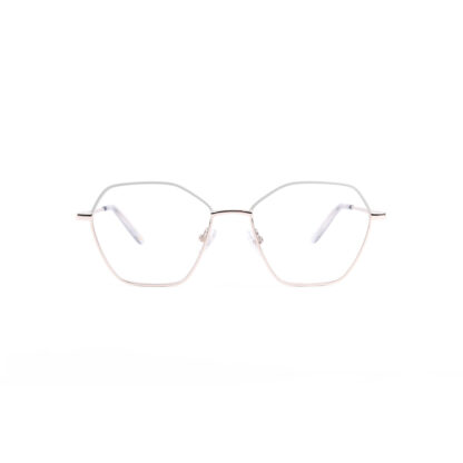 Forever & a Day Womens Hexagonal Metal Green Optical Glasses