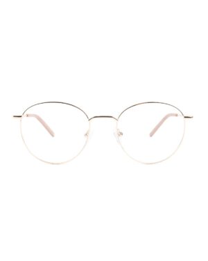 gold metal round adult optical glasses
