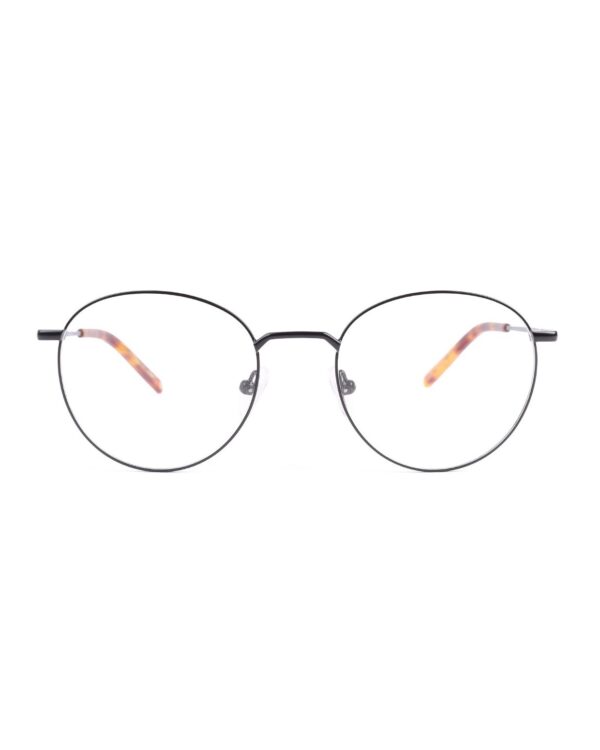 black metal round adult optical glasses
