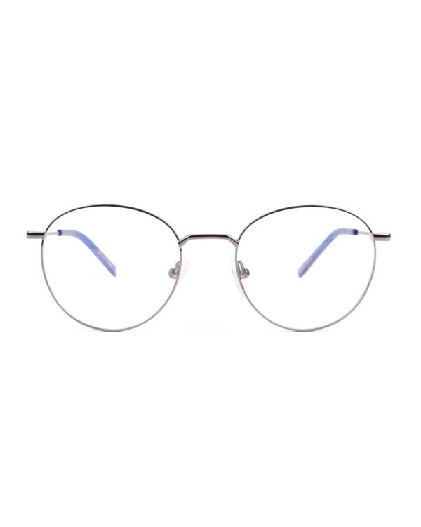 silver metal round adult optical glasses