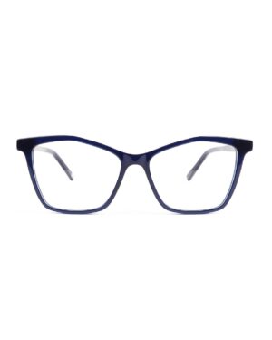 angular cat eye navy adult optical glasses