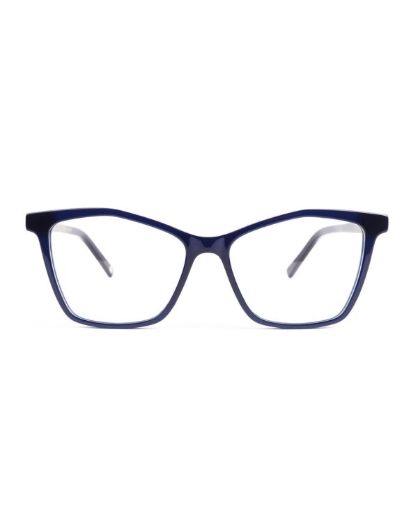 angular cat eye navy adult optical glasses