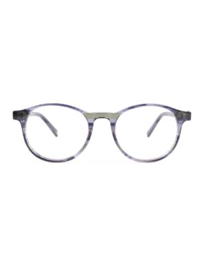 preppy round adult optical glasses frames blue stripe horn acetate