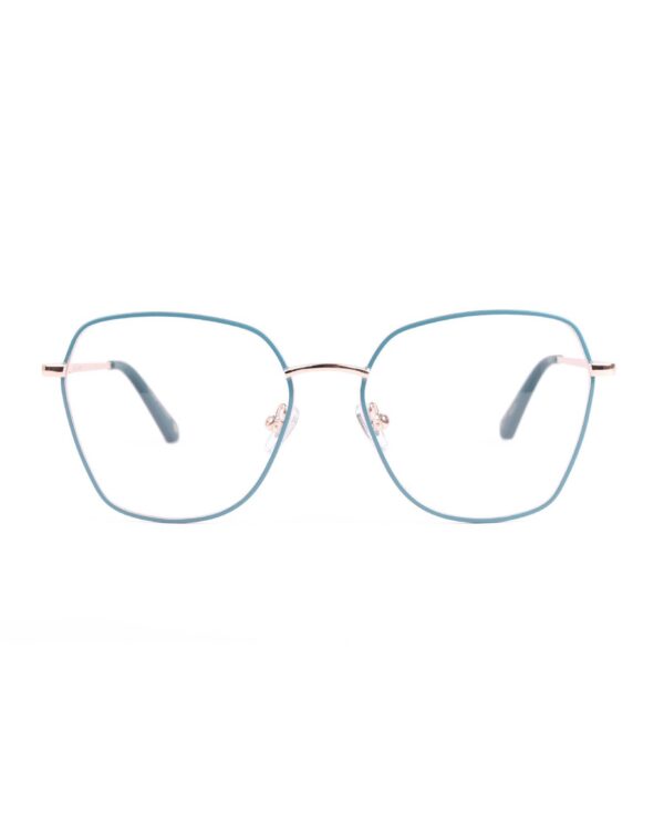 geometric metal adult optical glasses frames teal