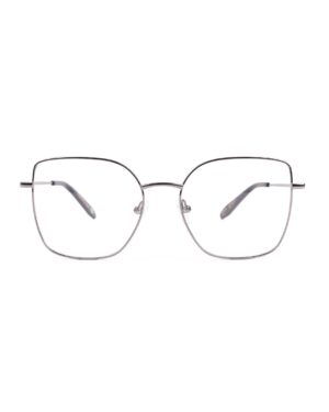 geometric silver metal adult optical glasses frames