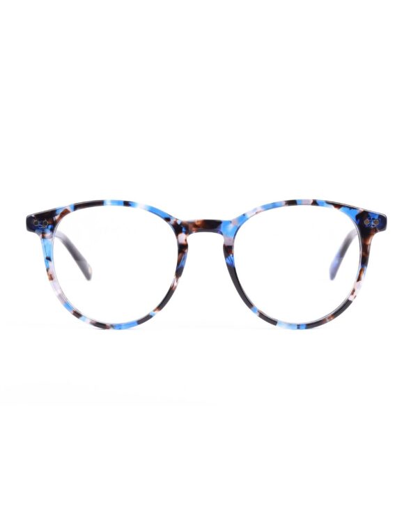 oversized preppy round blue tortoiseshell acetate adult optical glasses frames