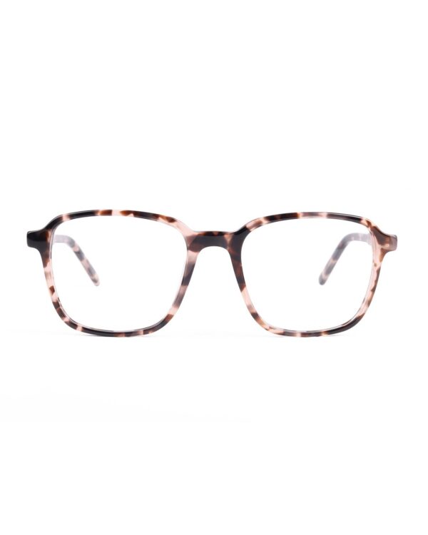 retro square pink tortoiseshell acetate adult optical glasses frames
