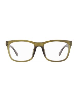 chunky flat top rectangle green adult recycled reading glasses readers