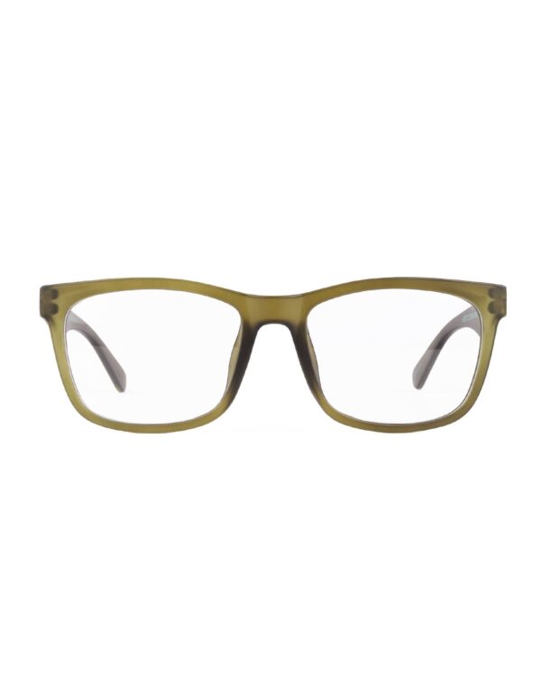chunky flat top rectangle green adult recycled reading glasses readers
