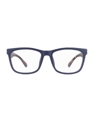 chunky flat top rectangle navy adult recycled reading glasses readers