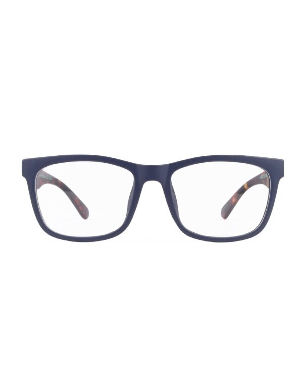 chunky flat top rectangle navy adult recycled reading glasses readers