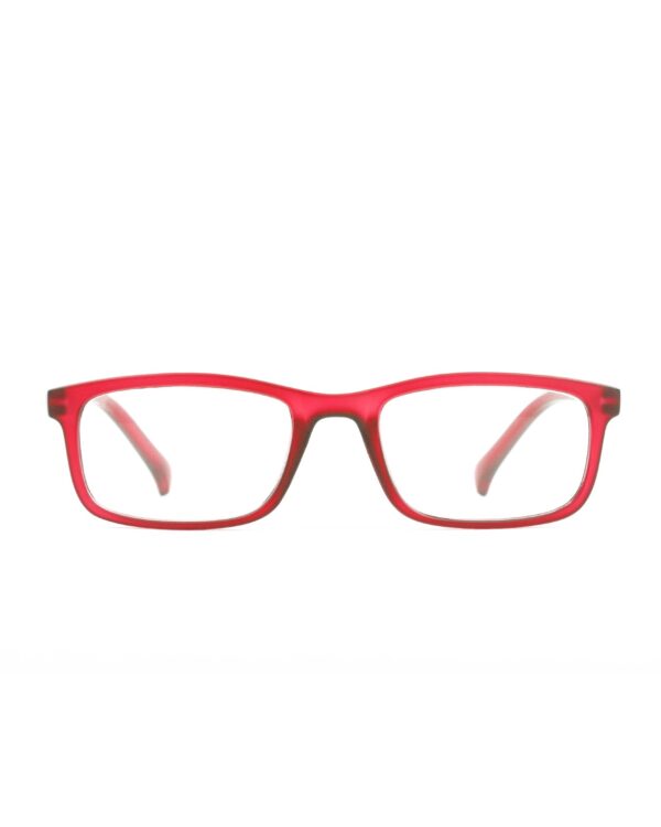 narrow rectangle red adult recycled reading glasses readers
