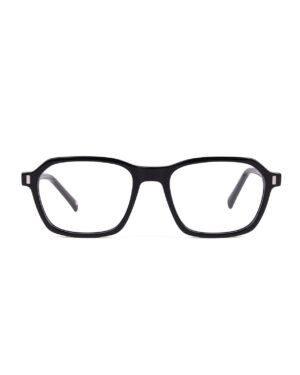 black acetate rectangle retro adults optical glasses