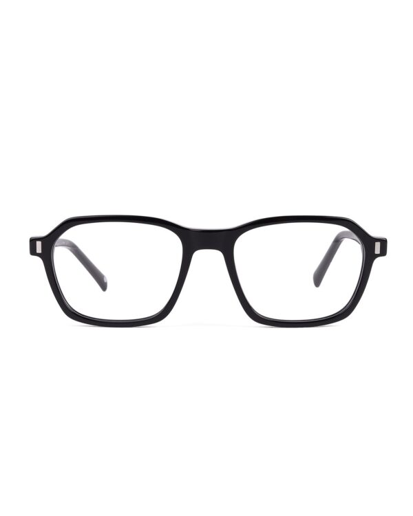 black acetate rectangle retro adults optical glasses