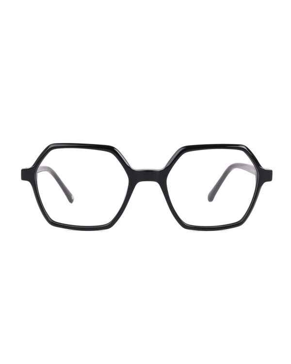 geometric acetate black optical frame teens