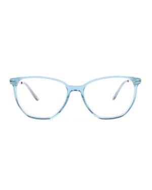 Cat eye round acetate combination blue adult optical frames