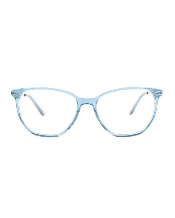 Cat eye round acetate combination blue adult optical frames