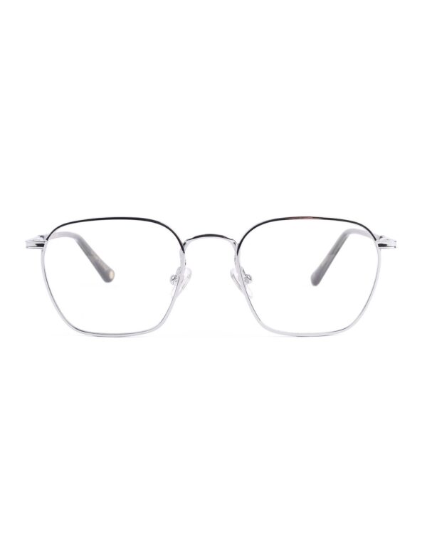 silver square metal adult optical frame