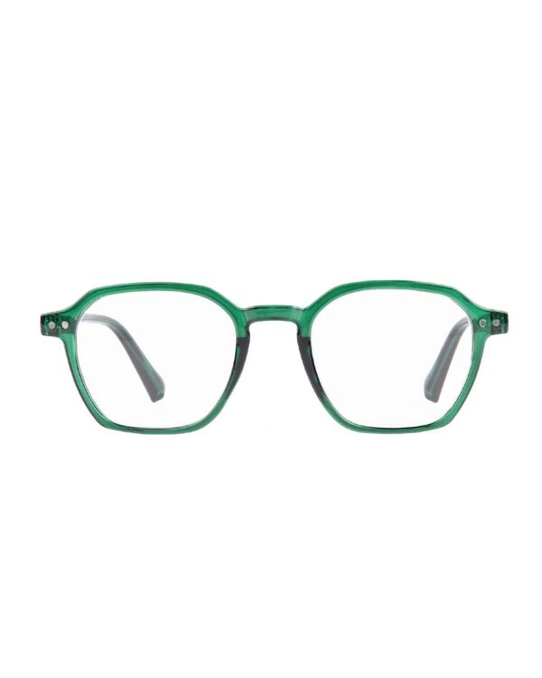 geometric key hole preppy round green adult recycled readers
